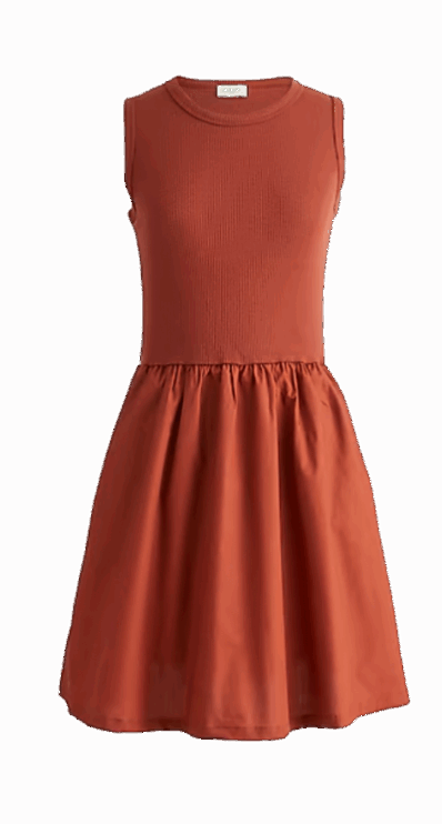 orange fit and flare dress