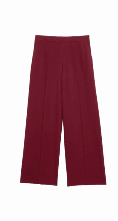 burgundy wide leg pants