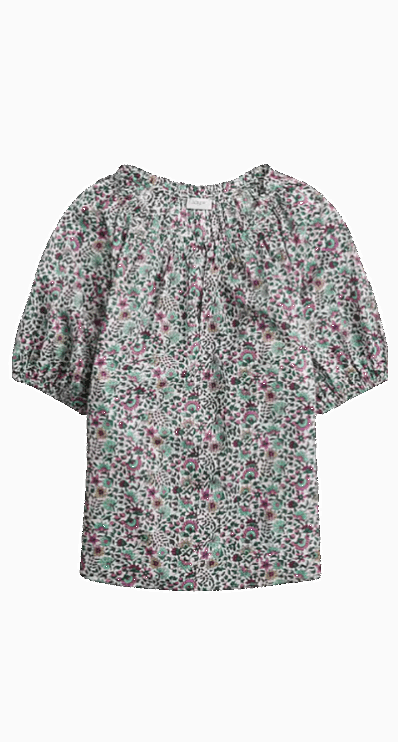 floral puff sleeve top