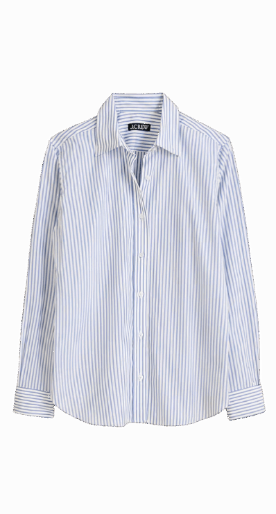 Striped cotton poplin shirt