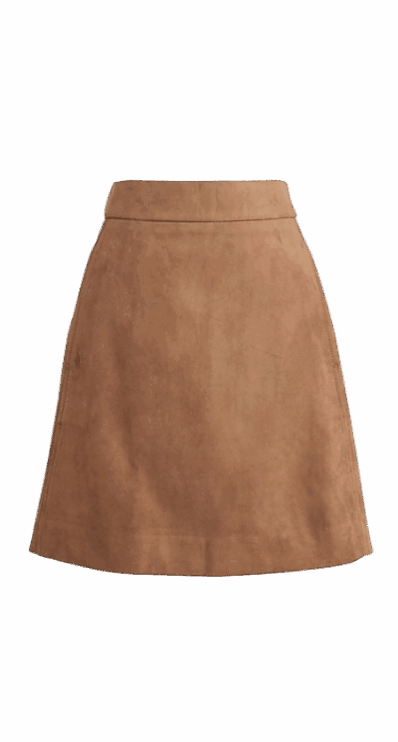 Suede mini skirt