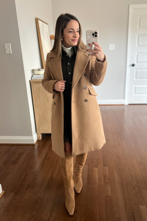 Dressy topcoat outfit for petites