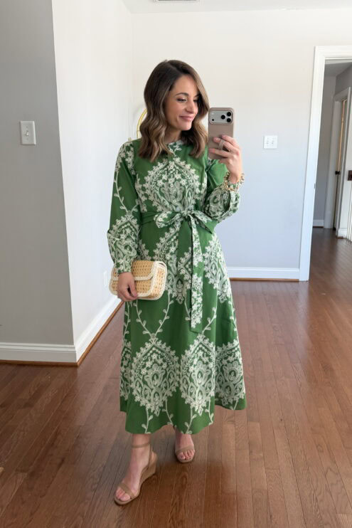 Green Boden dress petite-friendly